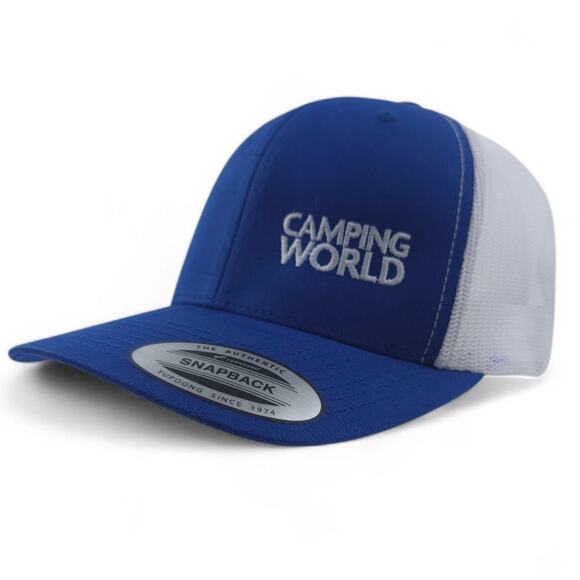 Camping World Trucker Hat Cap Blue White Mesh Snapback - Picture 3 of 8